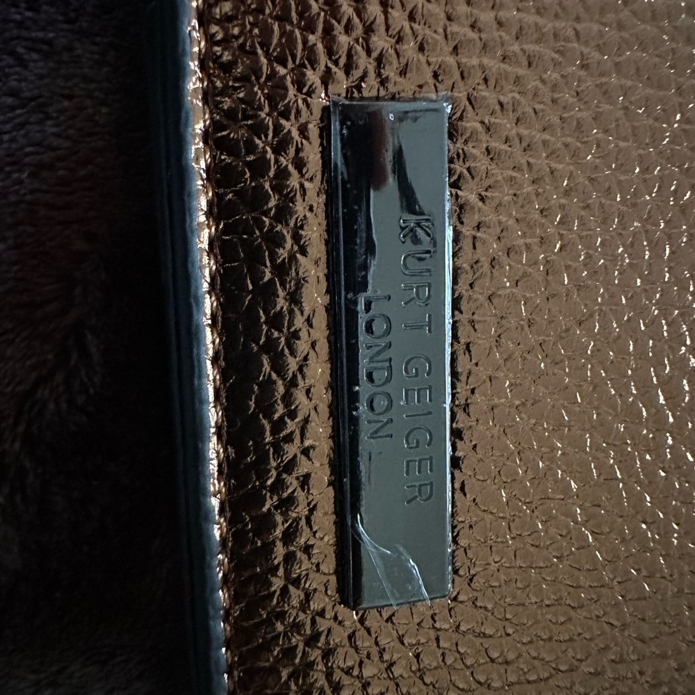 Kurt Geiger Metallic Copper Pebbled Leather Mini Crossbody